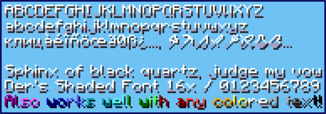 Der's Shaded Font Plus (Default 16x)
